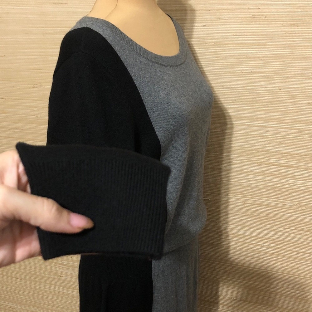 Loft Gray and Black Women's Wool Blend Sweater Dress size Large - Picture 5 of 11